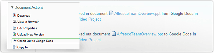 Рисунок 7. Alfresco Team: сотрудничество в реальном времени