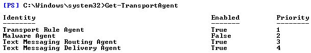 Рисунок 1. Список загруженных транспортных агентов